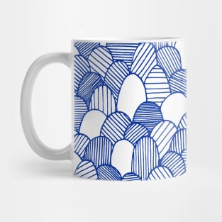 Striped Scallops - Blue Mug